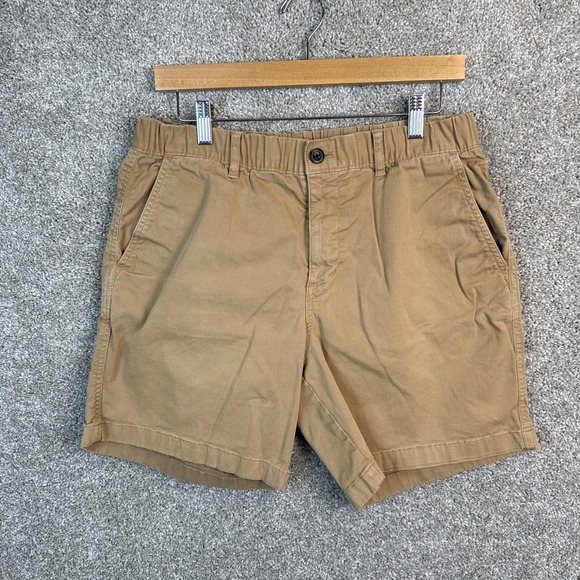 Bearbottom Shorts Men's Large Khaki Beige Elastic Stretch 7" Inseam Flap Pocket - Picture 1 of 6